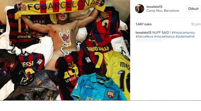 Tim bola favoritnya menang, Mario Lawalata tampil bugil (Foto: Instagram)