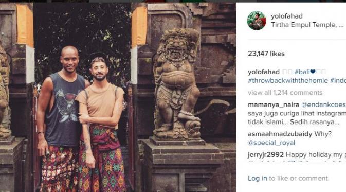 Postingan pangeran Arab tentang Bali. (Instagram @yolofahad)