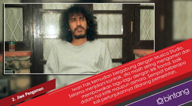 Seiring dengan berjalannya waktu, Iwan Fals mengalami pergantian gaya dalam menulis lagu. (Desain: Nurman Abdul Hakim/Bintang.com)
