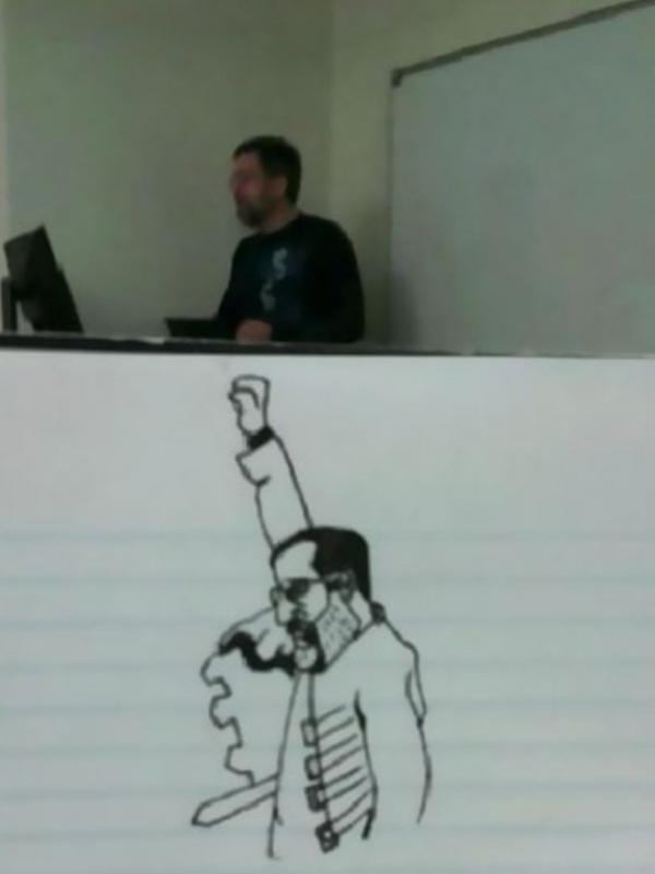 Bikin gambar karena bosan di kelas. (Via:boredpanda.com)
