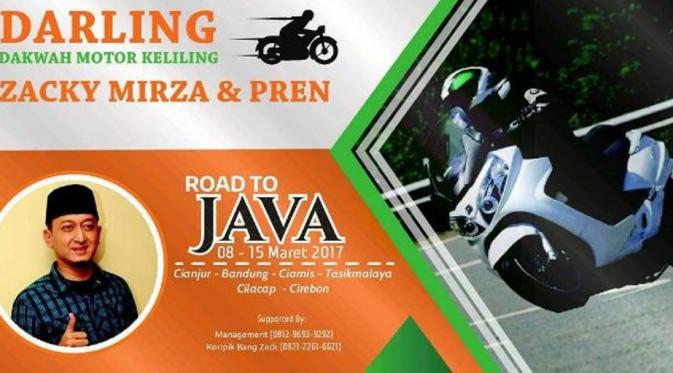 Ustaz Zacky Mirza dakwah keliling Jawa naik motor (Instagram)