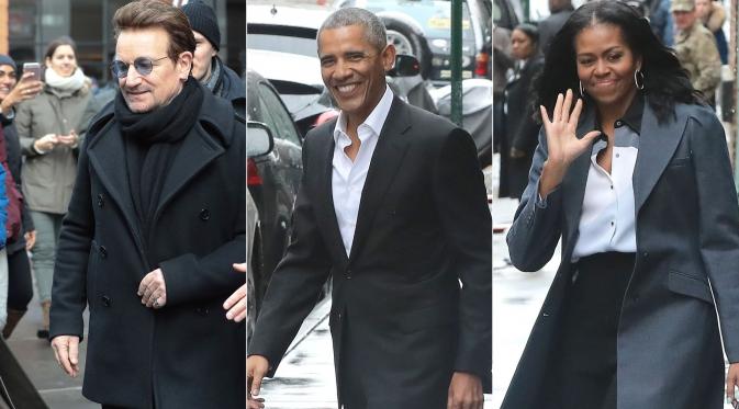 Bono U2, Barrack Obama, dan Michelle Obama. (People.com)