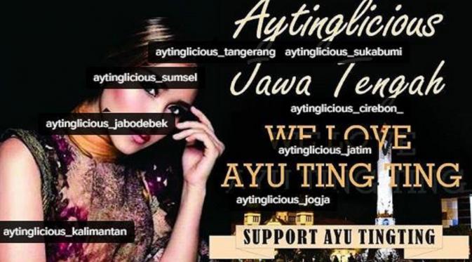 Umi Kalsum mengunggah fans Ayu Ting Ting di sejumlah daerah (Instagram/@mom_ayting92_)