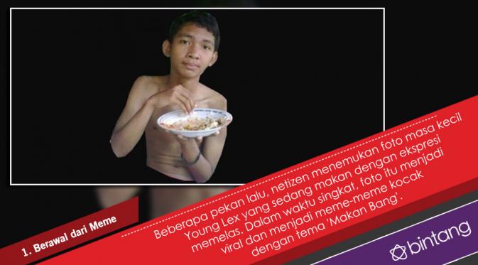 Walau fotonya menjadi meme yang kocak, namun hal ini justru menginspirasi Young Lex untuk menciptakan sebuah lagu berjudul Makan Bang. (Nurman Abdul Hakim/Bintang.com)