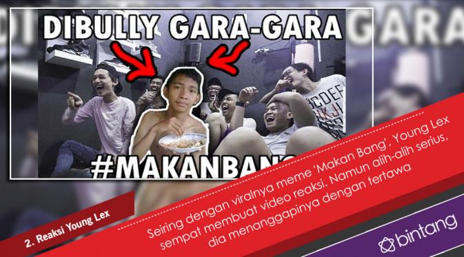 Walau fotonya menjadi meme yang kocak, namun hal ini justru menginspirasi Young Lex untuk menciptakan sebuah lagu berjudul Makan Bang. (Nurman Abdul Hakim/Bintang.com)