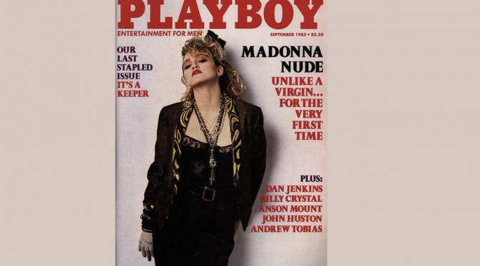Madonna saat tampil di majalah Playboy pada 1985 silam.