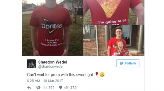 Shaedon sukses merebut hati netizen karena mengajak adik sahabatnya yang pengidap down syndrome ke prom night. (Foto: metro.co.uk)