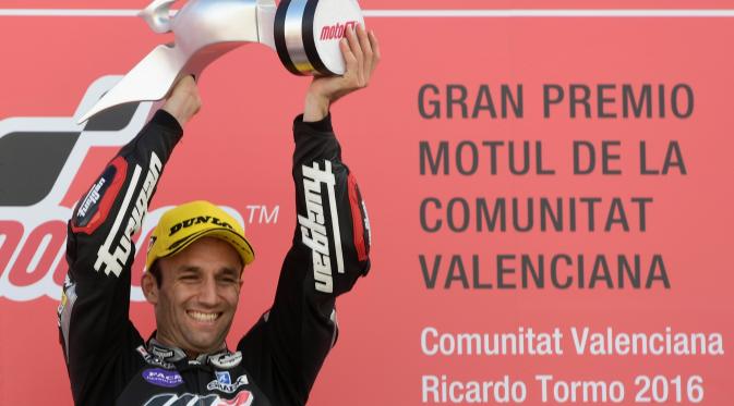 Johann Zarco saat jadi juara Moto2 2016. (AFP/Javier Soriano)