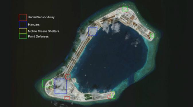 Foto satelit di Subi, Laut China Selatan (Asia Maritime Transparency Initiative)