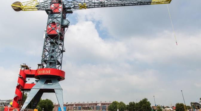 Hotel unik di atas crane di Belanda (Twitter/@Kraanhotel)