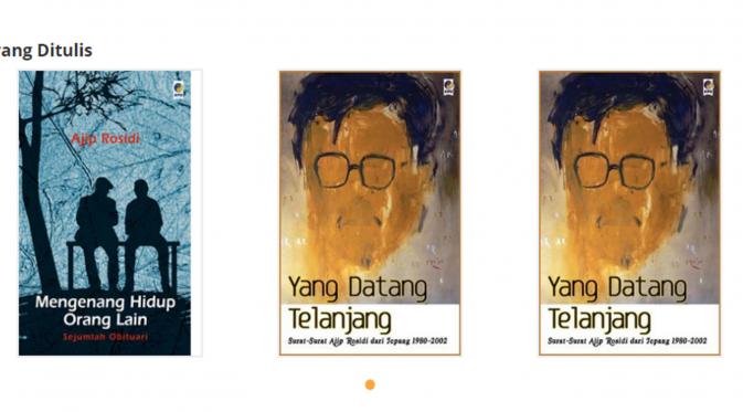 Beberapa karya Ajip Rosidi, calon suami Nani Wijaya. (Penerbitkpg.id)