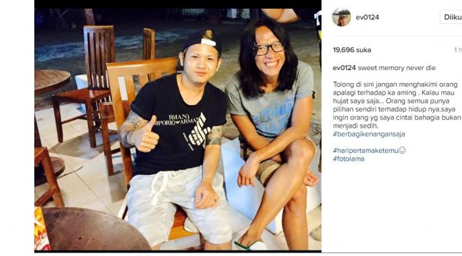 Evelyn Nada Anjani unggah kebersamaannya dengan Aming kala pertama bertemu (Foto: Instagram)