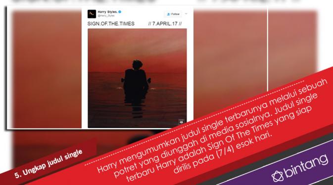 Harry Styles, dari Vakumnya One Direction hingga Solo Karier. (Foto: Twitter/Harry_Styles, Desain: Nurman Abdul Hakim/Bintang.com)