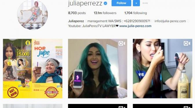 Akun Instagram Julia Perez (Instagram/juliaperrezz)