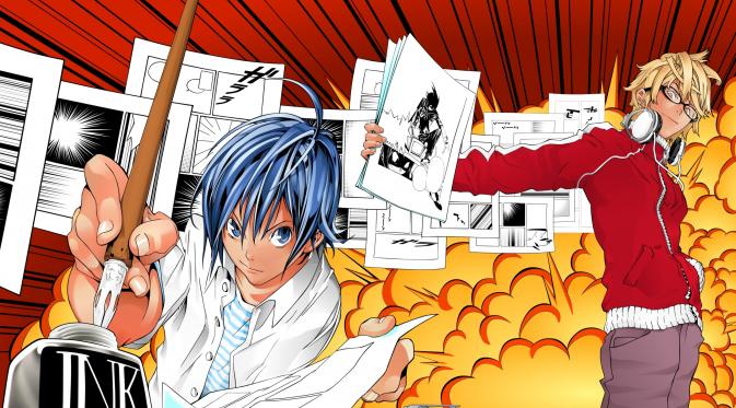 Aktor Samurai X, Takeru Satoh ditemani Ryunosuke Kamiki dalam film Bakuman yang diadaptasi dari manga karya pengarang Death Note.