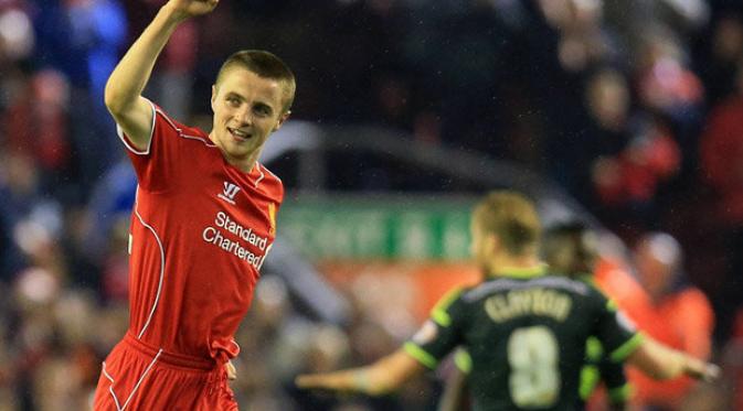 Jordan Rossiter berselebrasi usai cetak gol bagi Liverpool (Dailystar)