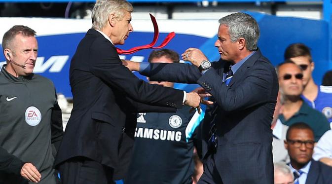 Arsene Wenger dan Jose Mourinho. (istimewa)