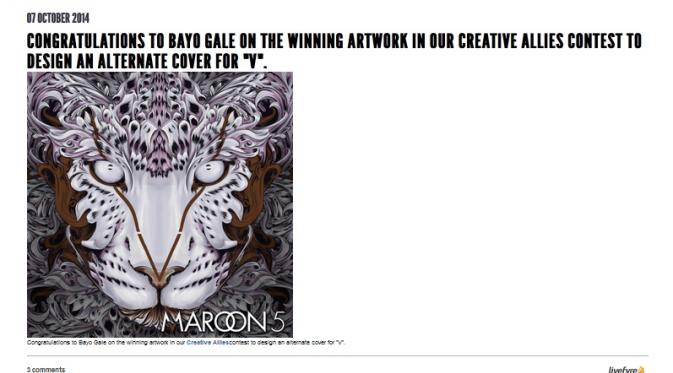 Mahasiswa Indonesia Juarai Kontes Desain Cover Album Maroon 5
