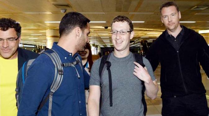 Mark Zuckerberg tiba di Incheon International Airport, Selasa (14/10/2014) kemarin