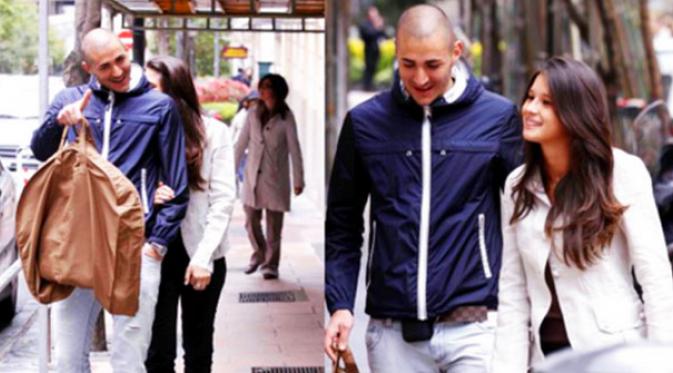 Karim Benzema bersama pasangan