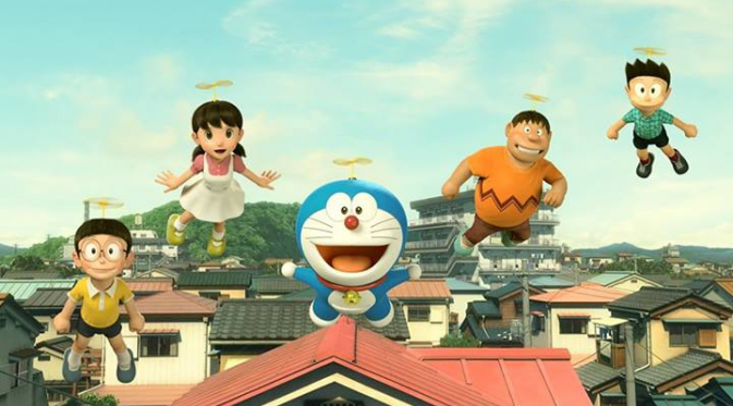 Doraemon dan Nobita bersama teman-temannya (Pinterest)