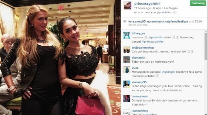 Syahrini dan Paris Hilton (dok. Instagram)