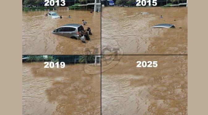 “Warga Bekasi” Ejek Banjir Jakarta Via Meme