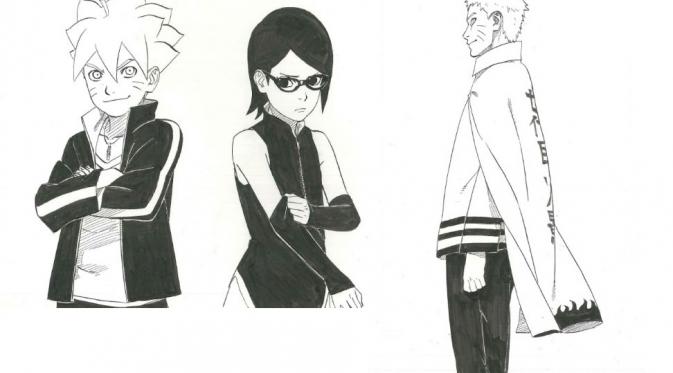 Gambar-gambar karakter baru manga Naruto Gaiden: Nanadaime Hokage to Akairo no Hanatsuzuki telah terkuak.