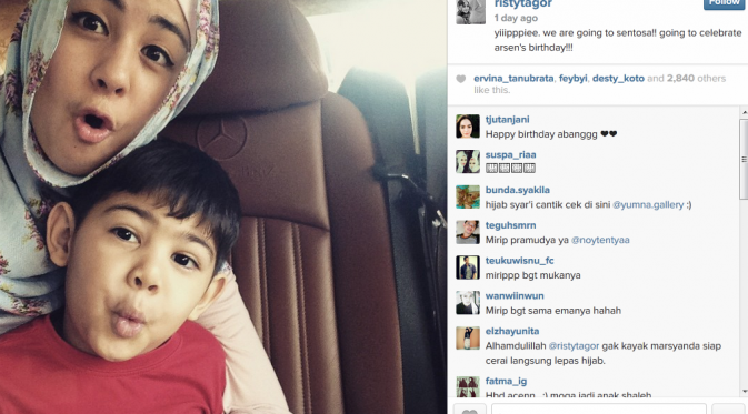 Risty Tagor berlibur ke Singapura. (Foto: Instagram @ristitagor)