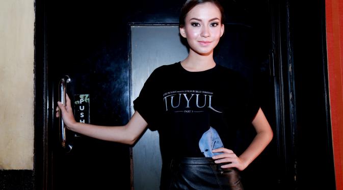 Karina Nadila usai preview film 'Tuyul'. Foto: Wimbarsana/ Bintang.com