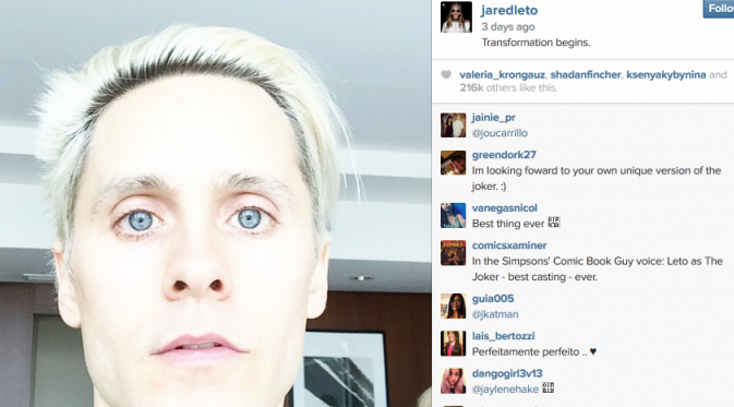 Akun Instagram Jared Leto. Foto: Instagram
