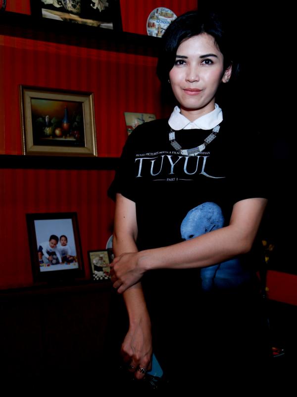 Dinda Kanya Dewi saat preview film 'Tuyul'. Foto: Wimbarsana/Bintang.com