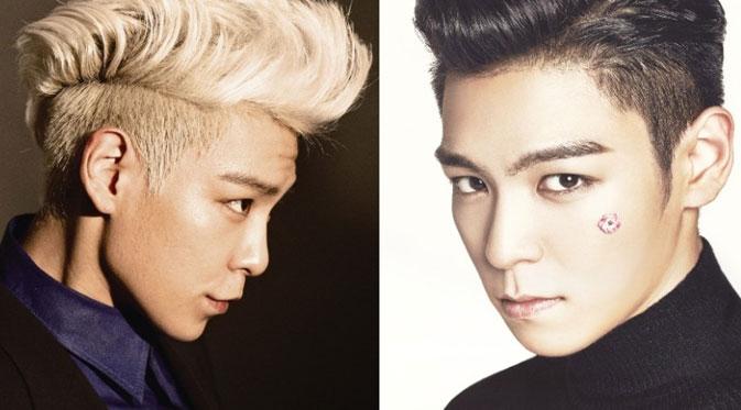 Penampilan T.O.P - BIGBANG saat mewarnai rambutnya dengan warna brunette atau blonde. (Foto: Soompi)
