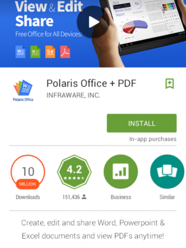 Polaris atau WPS Office  (Via: learnitanytime.com dan androidsuites.com)