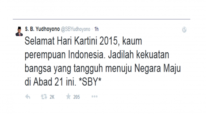 SBY pun berharap, agar dukungan terus diberikan terhadap kaum wanita untuk menyongsong kehidupan yang lebih baik.