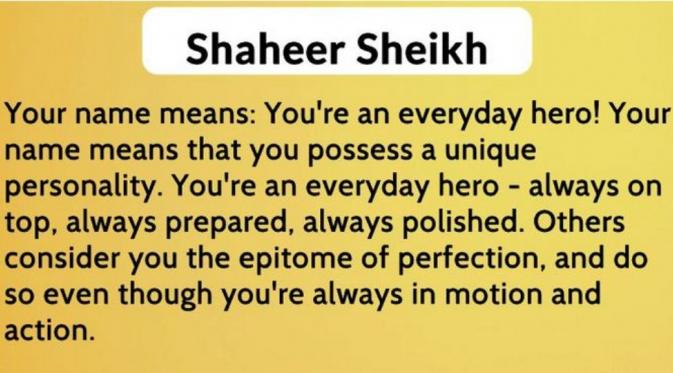 Shaheer Sheikh (Via: en.nametests.com)