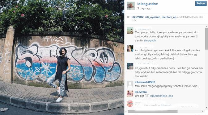 Lolita Agustine banyak mendapatkan respon perihal kedekatannya dengan Billy Syahputra. (via Instagram.com)