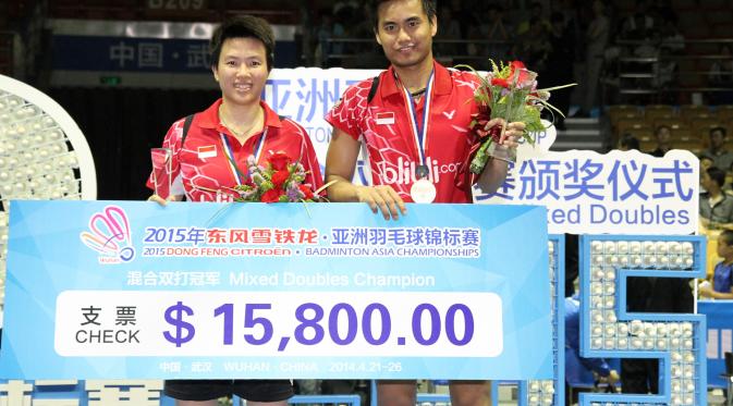 Ganda campuran Indonesia Tontowi Ahmad/Liliyana Natsir  Dong Feng Citroen Badminton Asia Championship 2015 (Humas PP PBSI)