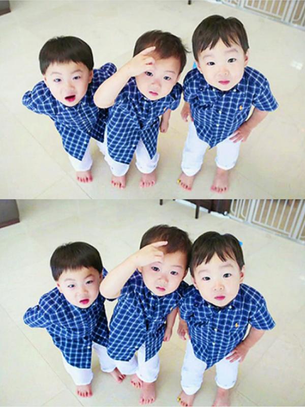 Tiga putra kembar tiga Song Il Gook.