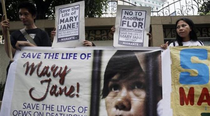 Demonstrasi mendukung pembebasan Mary Jane (Via: globalnation.inquirer.net)