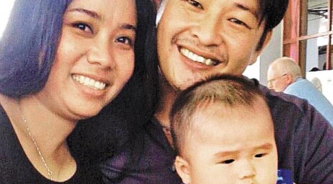 Andrew Chan, Febyanti Herewila, dan salah satu keponakan Chan (Via: news.com.au)