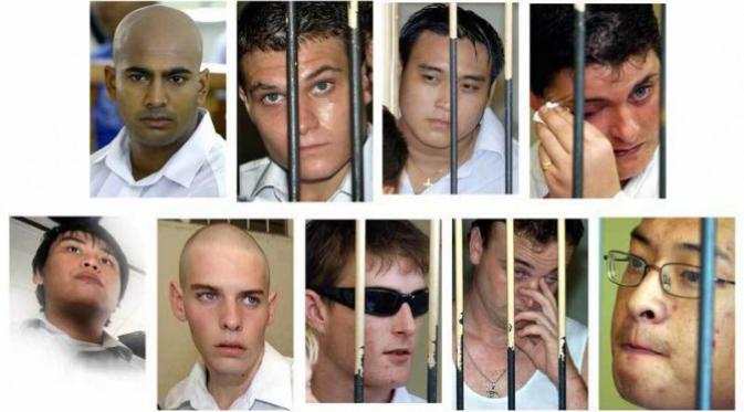 Dafta kesembilan orang anggota Bali Nine yang menjadi tersangka kasus narkoba dan akan di hukum mati.