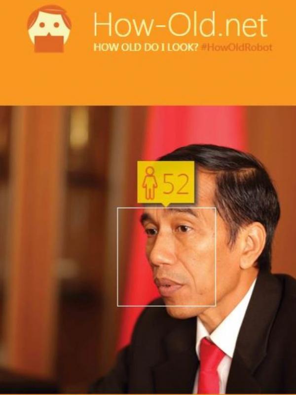 Joko Widodo, 53 tahun (Via: how-old.net)