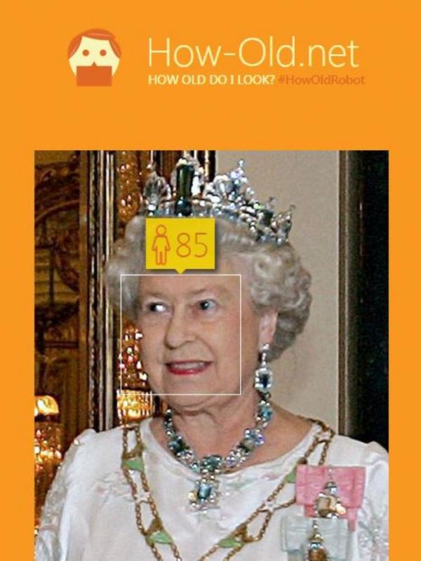 Ratu Elizabeth II, 89 tahun (Via: how-old.net)