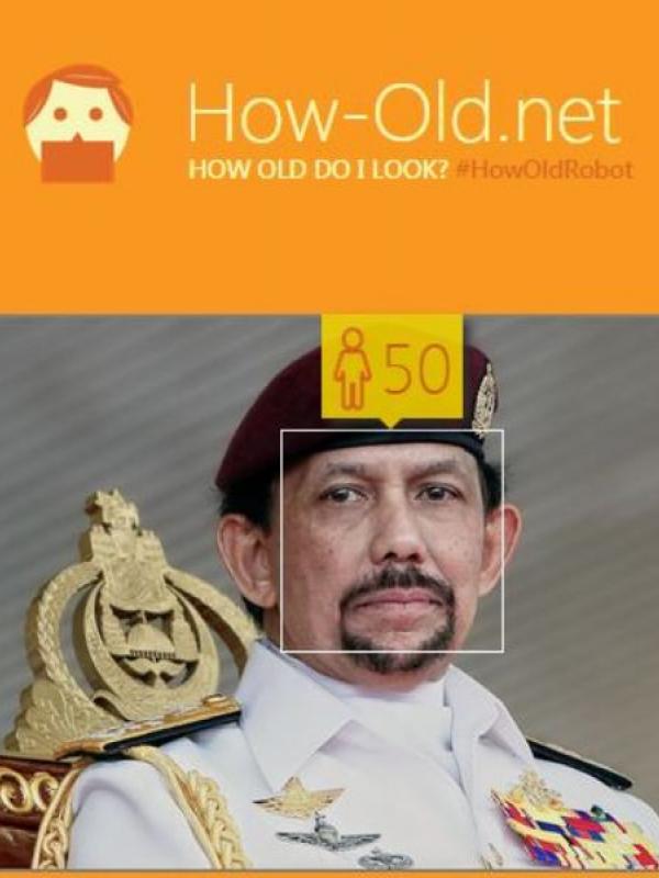 Sultan Hassanal Bolkiah (Via: how-old.net)