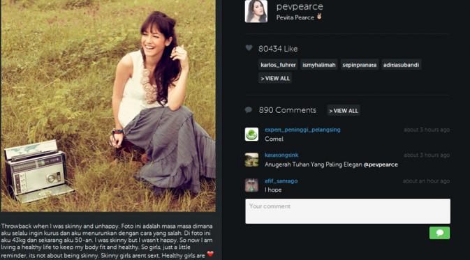 sumber foto: Instagram Pevita Pearce