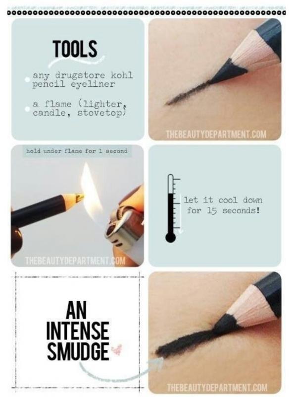 Jadikan eyeliner pencil sebagai eyeliner gel | via: buzzfeed.com