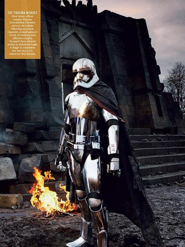 Gwendoline Christie berperan sebagai Captain Phasma di Star Wars: The Force Awakens. Foto: Twitter