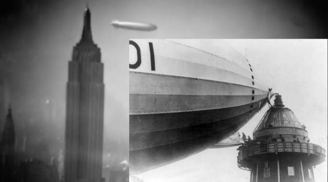 Balon udara Zeppelin di atas Empire State Building