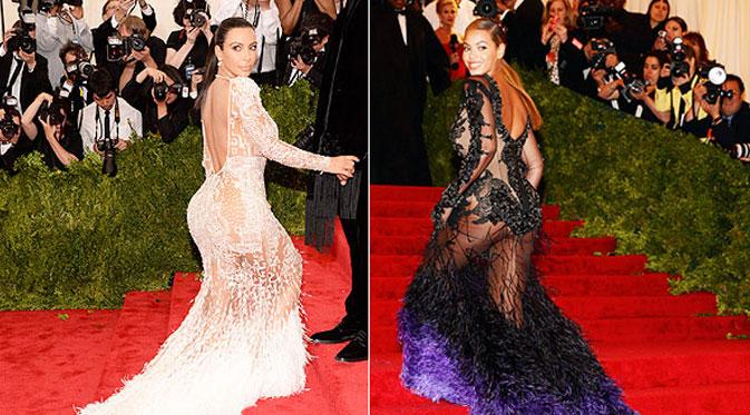 Gaun Kim Kardashian dan Beyonce (via timeinc.net)